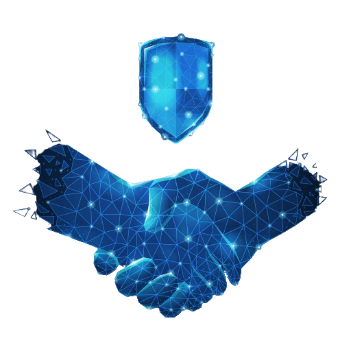 Digital handshake with shield.
